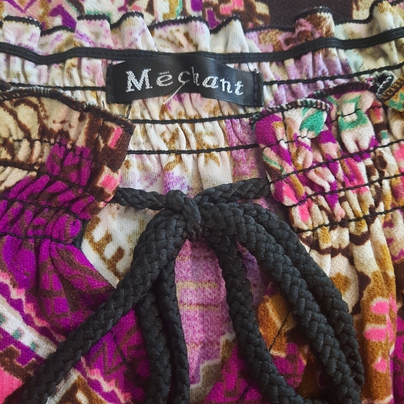 Merchant paisley boho fringe lace top blouse large NWOT *C2 - Picture 2 of 6